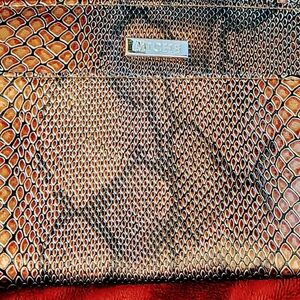 MICHE Bronze And Black Snake Skin. Purse Cover With Black Inside.